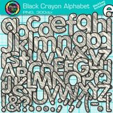 Black Alphabet Letter Clipart Images: Crayon Effect Clip A