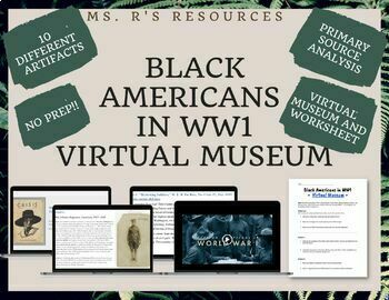 Preview of Black Americans in WW1 **Virtual Museum **Activity Guide/Worksheet 