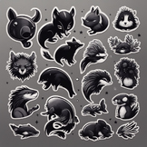 Black Animal Wall Stickers