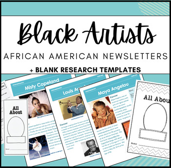 Preview of Black Artist Reading Passages + Research Report Template + Black History Month
