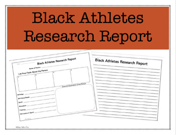 Preview of Black Athletes Research Report