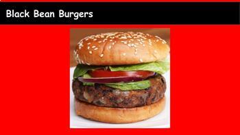 Preview of Black Bean Burgers Recipe- Click and drag activities. 