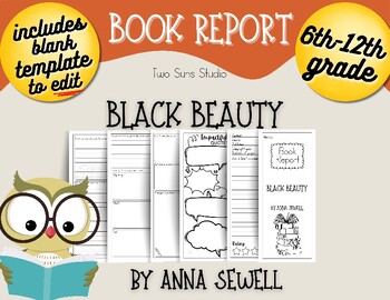 Preview of Black Beauty, 6th-12th Grade Book Report Brochure, PDF, 2 Pages