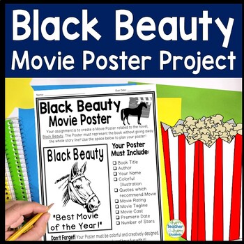 Preview of Black Beauty Project | Make a Movie Poster | Black Beauty Book Report Activity