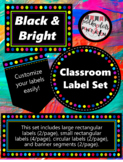 Black & Bright Editable Labels