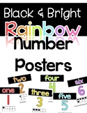 Number Posters 1-20- Black and Bright Rainbow