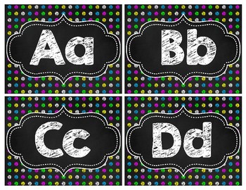 Word Wall Headers: Black and White Brights