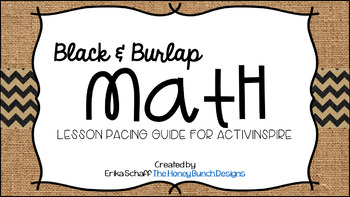 Preview of Black & Burlap Math Lesson Pacing Guide for ActivInspire