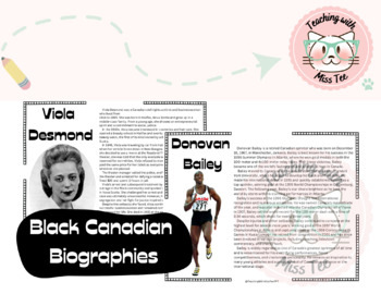 Preview of Black Canadians Biographies