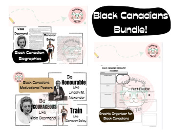 Preview of Black Canadians Bundle | Motivational Posters | Biographies | Graphic Organizers