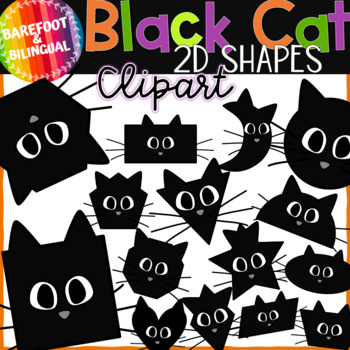 Preview of Black Cat Shapes | Halloween Clipart