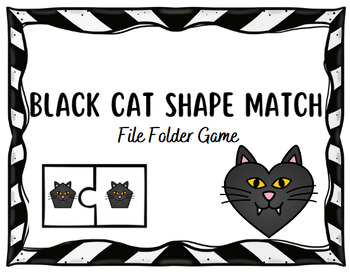 Preview of Black Cat Shape Match File Folder Game for Autism/Special Education