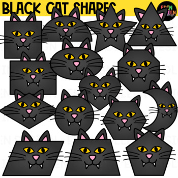 Preview of Black Cat Shapes Clipart - Halloween Shapes FREEBIE