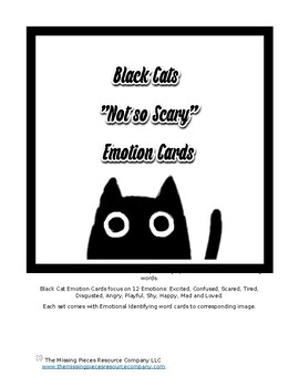 Preview of Black Cats "Not so scary" Emotion Cards