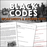 Black Codes Reconstruction Reading Worksheets and Answer Keys