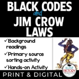 Reconstruction Activity Black Codes and Jim Crow Laws Prim