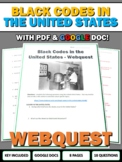 Black Codes in the United States - Webquest with Key (Google Doc)