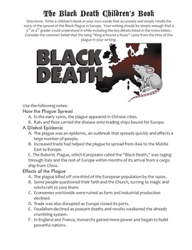 Preview of Black Death Children's Book Project & Rubric