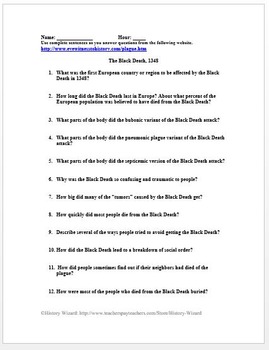 black death primary source worksheet italy 1348 by history wizard