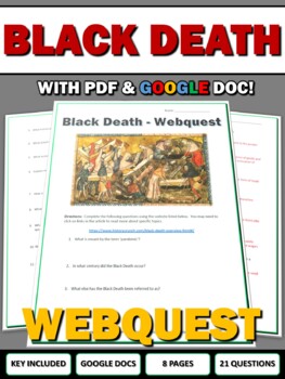 Preview of Black Death - Webquest with Key (Plague/Middle Ages) Google Docs
