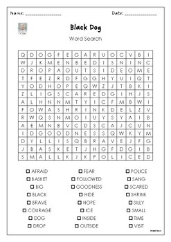 Black Dog by Levi Pinfold Word Search by MsZzz Teach | TPT