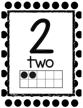 black and white polka dot decor number posters by miss danielle murphy