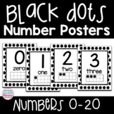 Black and White Polka Dot Decor Number Posters
