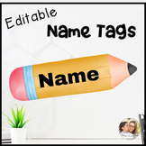 Pencil Name Tag Editable Crayon Box Tags Bulletin Board Cl