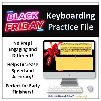 Preview of Black Friday Cyber Monday - Keyboarding Practice Fun Typing Computer Application