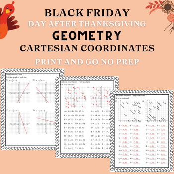 Preview of Black Friday (Day after Thanksgiving) 5th Grade Coordinate geometry No Prep