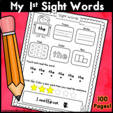 Kindergarten 1st Grade High Frequency Words Worksheet Summ