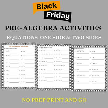 Preview of Black Friday Equations with the Variable on One and Two Sides Extensive Activity
