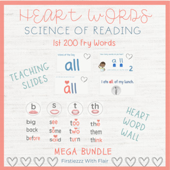 Preview of Heart Words Teaching Slides Growing Bundle | Science of Reading | SOR