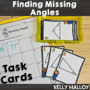 Preview of Measuring Angles of Triangles Scavenger Hunt Angle Relationships Task Cards 