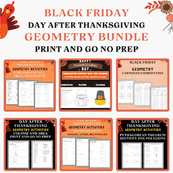 Preview of Black Friday Math Geometry Bundle Day After Thanksgiving + Free Bonus