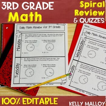 Preview of Summer Packet 3rd Grade End of the Year May Morning Work Daily Math Review 