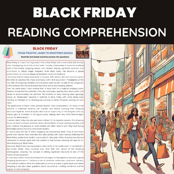 Preview of Black Friday Reading Comprehension | Cyber Monday and Day after Thanksgiving
