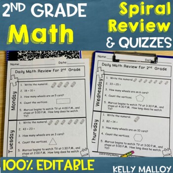 Preview of Summer Packet 2nd to 3rd Grade May Math Morning Work Daily Sprial Review
