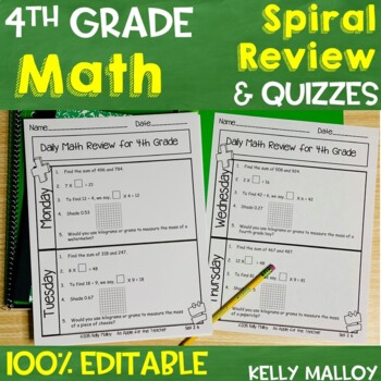 Preview of 4th to 5th Grade Summer Packet May Morning Bell Work Daily Math Review Spiral 