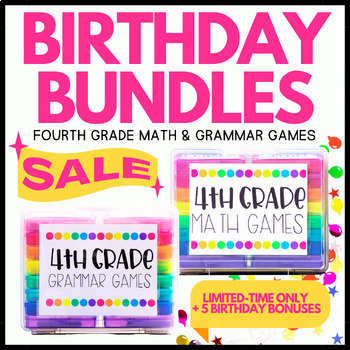 Preview of Black Friday Sale | Fourth Grade Math & Grammar Games