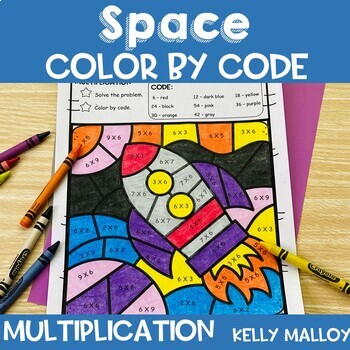 Preview of After State Testing Activities Math Fact Color Sheets Space Solar System