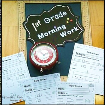 Preview of End of Year May Morning Work First Grade Summer Packet Review ELA Math Bellwork