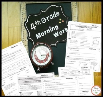 Preview of 4th Grade Math ELA Review Packets End of Year Fun Morning Work 4th Grade May ++