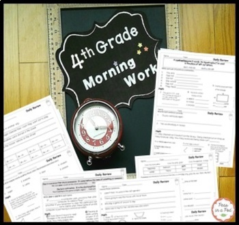 Preview of 4th Grade Math ELA Review Packets End of Year Fun Morning Work 4th Grade May +