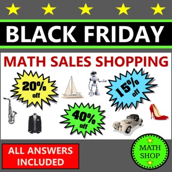 Preview of Black Friday Sales Cyber Monday Discounts 7th Grade Math Worksheets