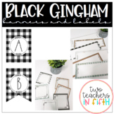 Black Gingham Farmhouse Banners and Labels