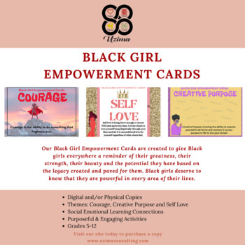 Preview of Black Girl Empowerment Cards Bundle
