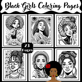 Preview of Black Girls Coloring Pages - Black Woman Coloring Pages