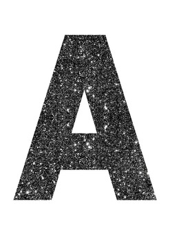 Preview of Black Glitter Print | A-Z 0-9 Decor | Printable Bulletin Board | Letters Number