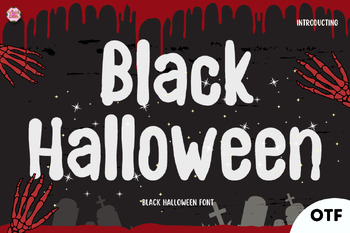 Preview of Black Halloween Bubble font letters for teachers